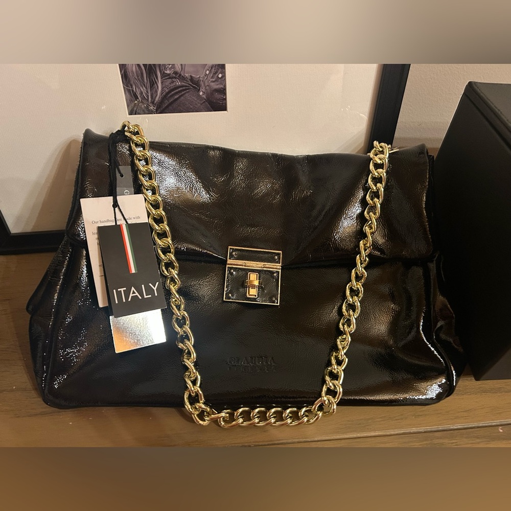 Black Patent Claudia Firenze Made in Italy Purse